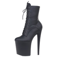 JIALUOWEI INS Style 20CM Extreme High Heels Platform Boots Lace Up Sexy Pole Dancing Ankle Boots Side Zip 5-12 - Buy online at  Vibe In Cart.