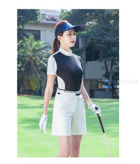 TTYGJ Women High Waist Golf Shorts Summer Quick-dry Sports Trousers Breathable Golf Apparel Ladies Elastic Slim Short Pant XS-XL
