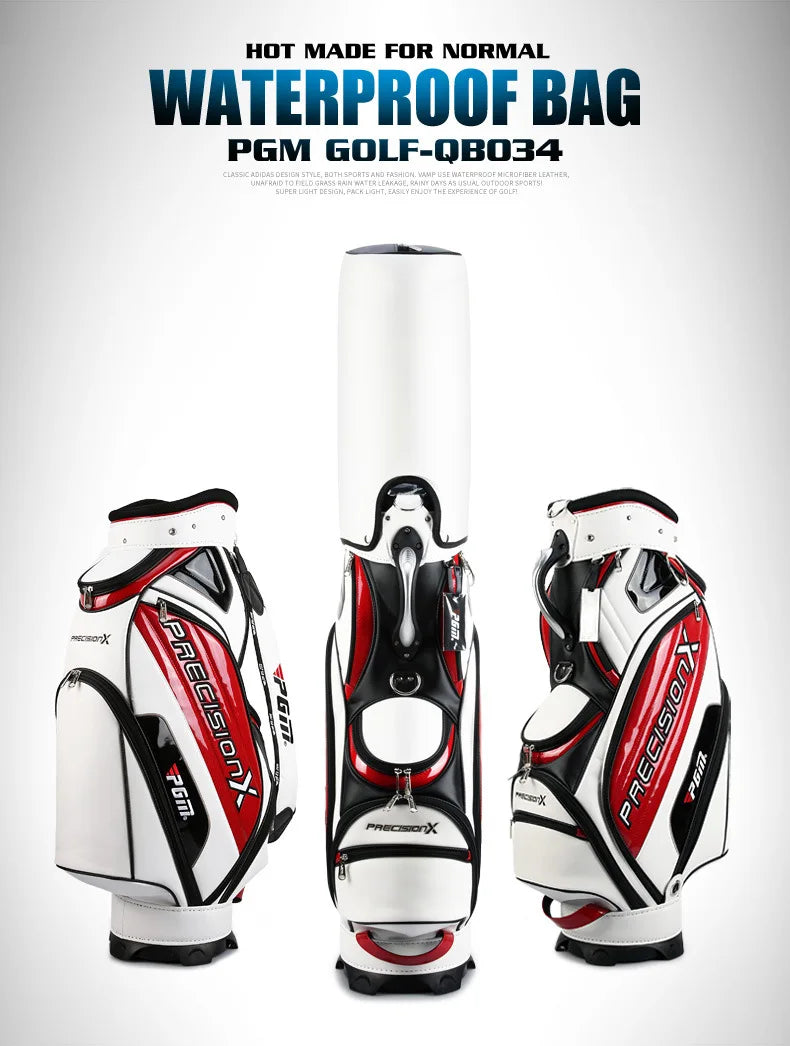 Men's PU Waterproof Golf Bag for 14 Clubs Large Capacity
