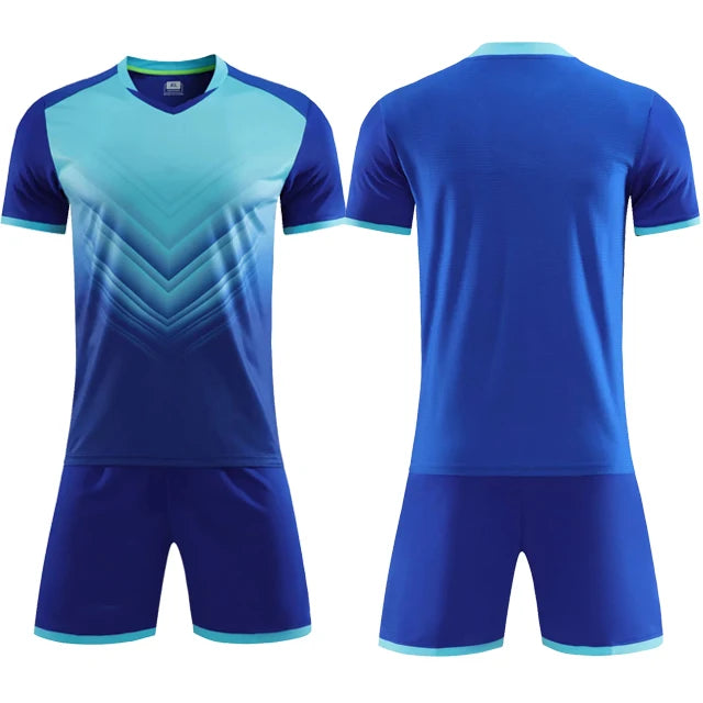 Men's and Boys' Polyester Football Jersey Set with Socks and Shin Guards
