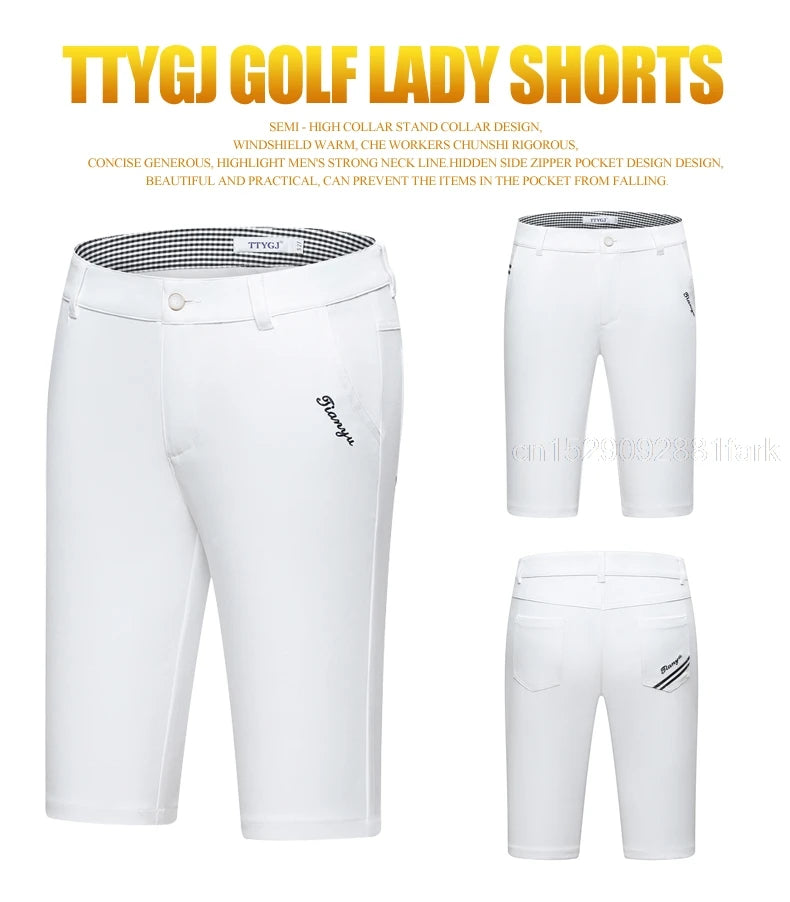 Ttygj Women’S Stretch Golf Short Pants Ladies Slim Fit Golf Shorts Summer Female Casual Golf Trousers Breathable Clothes XXS-XXL