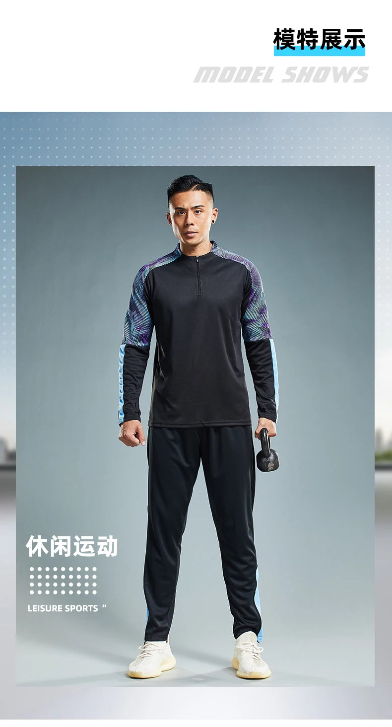 HQ Men Children Gym Suit Soccer Football Jerseys Sport Running Training Fitness Tracksuit Sportswear Long Sleeve Hoodie Sweater - Buy online at  Vibe In Cart.