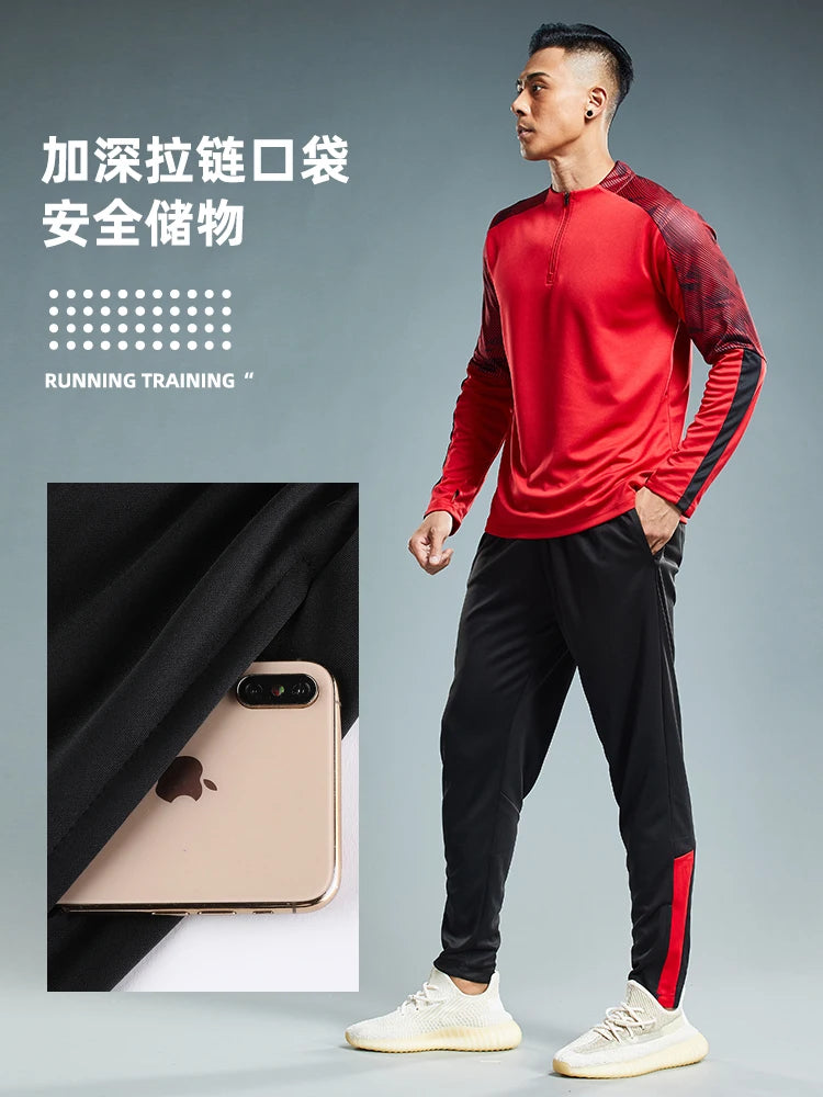 Unisex Polyester Long Sleeve Sports Tracksuit for Soccer and Fitness