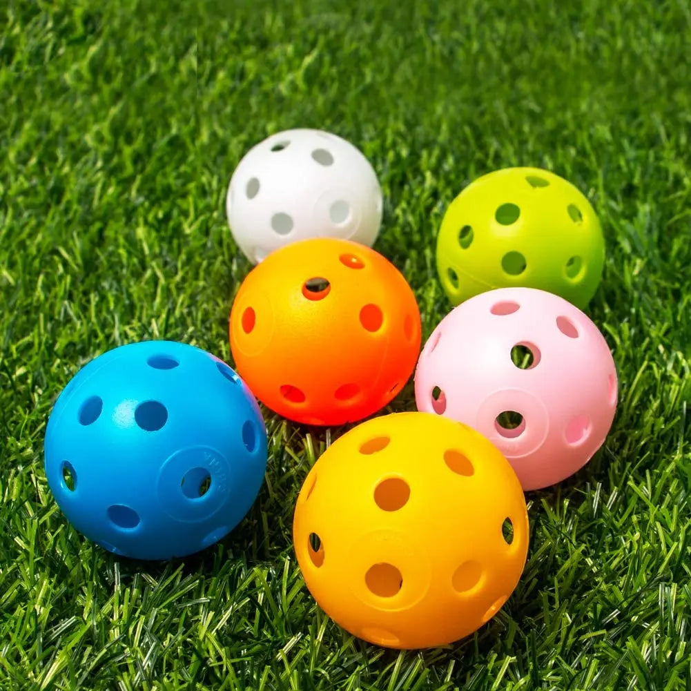 12PcsPractice Golf Balls  Hollow Plastic Golf Training Balls Colored Airflow Golf Balls Swing Practice Driving Range PE Toy Ball - Buy online at  Vibe In Cart.