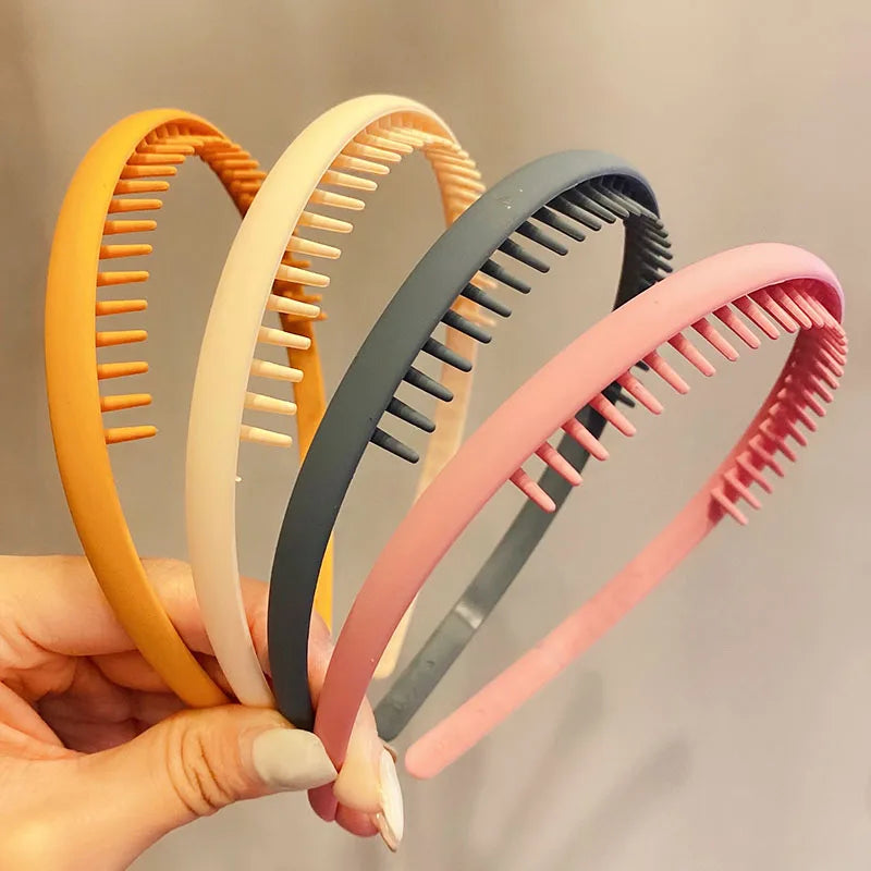 Women Simple Colorful Matte Toothed Hairbands Broken Hair Finishing Headband Outdoor Hair Hoop Headwear Fashion Hair Accessories - Buy online at  Vibe In Cart.