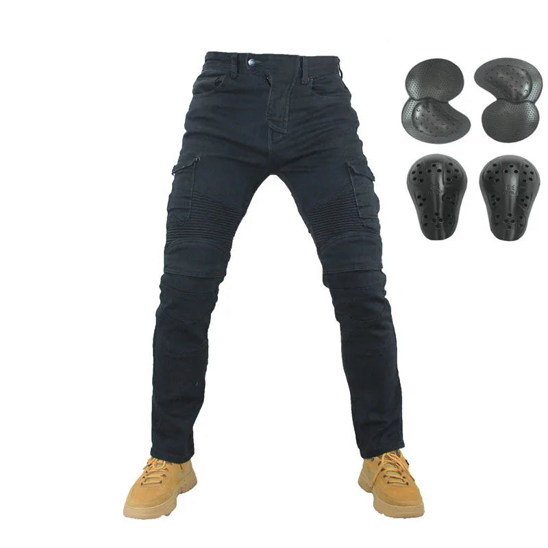 Men's Protective Nylon and Cotton Motorcycle Riding Pants