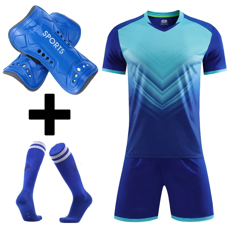 Survetement Footbal Children Men Football Jerseys Boys Soccer Clothes Sets Team Football Jerseys Sets with socks Shin guards - Buy online at  Vibe In Cart.