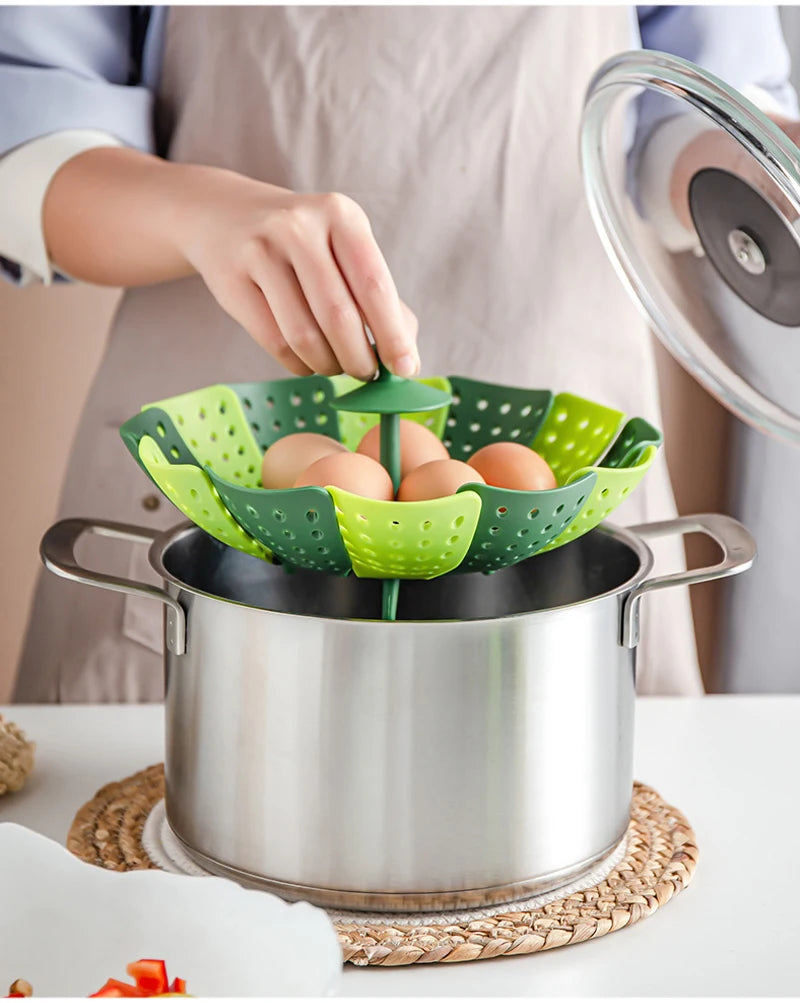 Plastic Folding Lotus Steamer Food Grade Steaming Rack Fruit Baskets Kitchen Storage Racks Vegetable Vapor Cooker Dish Cookware - Buy online at  Vibe In Cart.