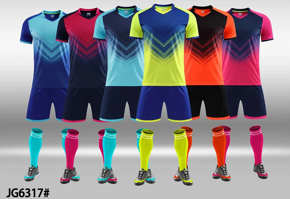 Survetement Footbal Children Men Football Jerseys Boys Soccer Clothes Sets Team Football Jerseys Sets with socks Shin guards - Buy online at  Vibe In Cart.