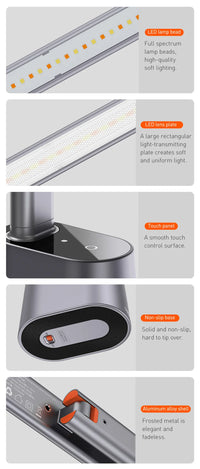 Baseus LED Desk Lamp Eye Protection Study Dimmable Office Light Foldable Table Lamp Smart Adaptive Brightness Bedside Read Lamp - Buy online at  Vibe In Cart.