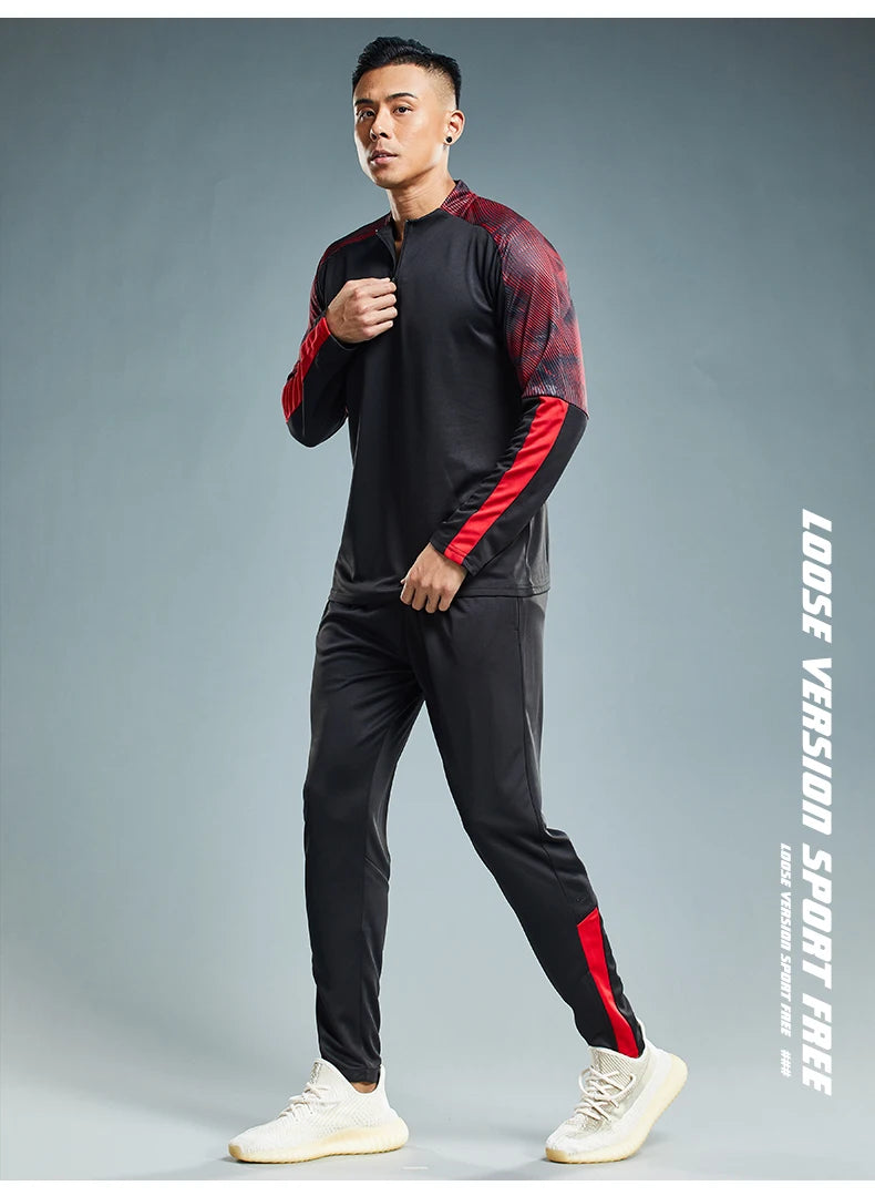 Unisex Polyester Long Sleeve Sports Tracksuit for Soccer and Fitness