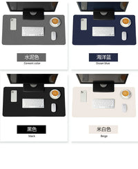 Large White Gaming Mousepad Waterproof Non-Slip PU Leather