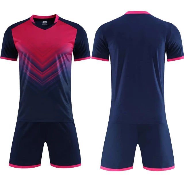 Men's and Boys' Polyester Football Jersey Set with Socks and Shin Guards