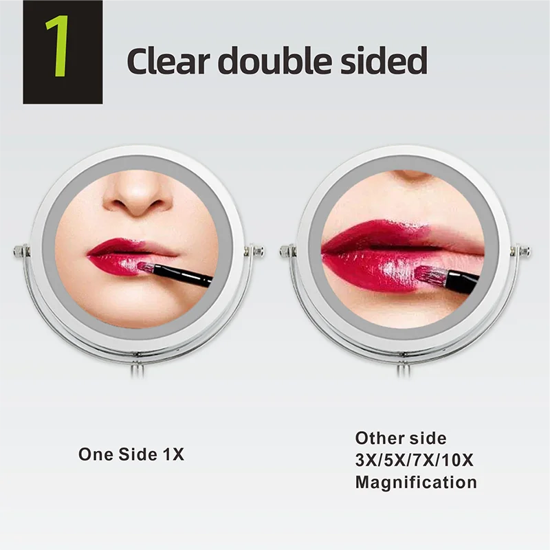 Folding Arm Extend Bathroom Mirror With LED Light 7 Inch Wall Mounted Double Side Smart Cosmetic Makeup Mirrors - Buy online at  Vibe In Cart.