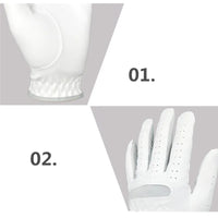 Men's 1-Piece White Fiber Cloth Golf Gloves for Left or Right Hand