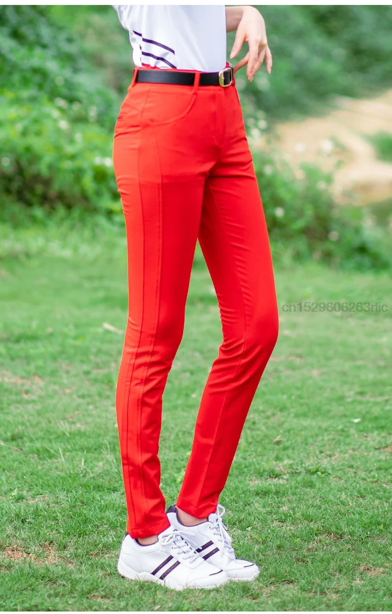 Women's Slim Fit High Waist Full Length Golf Pants Quick Dry Breathable Cotton Blend XS-XL