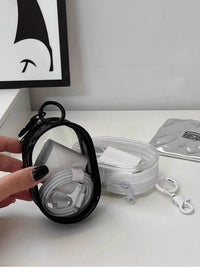 Black Transparent Portable Cable Organizer Bag for Travel Accessories