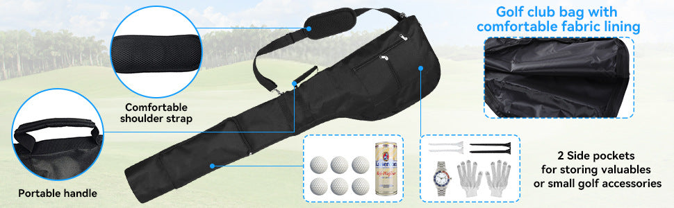 Mini Foldable Nylon Golf Bag for Training and Practice