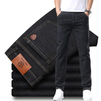 Men's Straight Leg Stretch Denim Jeans for Casual Wear
