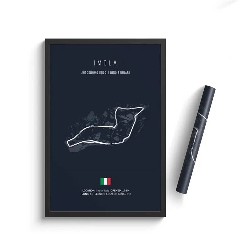 Unframed Imola And Monaco Race Track Canvas Poster