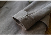 Men's Long Double Breasted Green Overcoat for Autumn and Winter