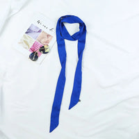 Women's Long Narrow Solid Color Polyester Scarf 190x5cm