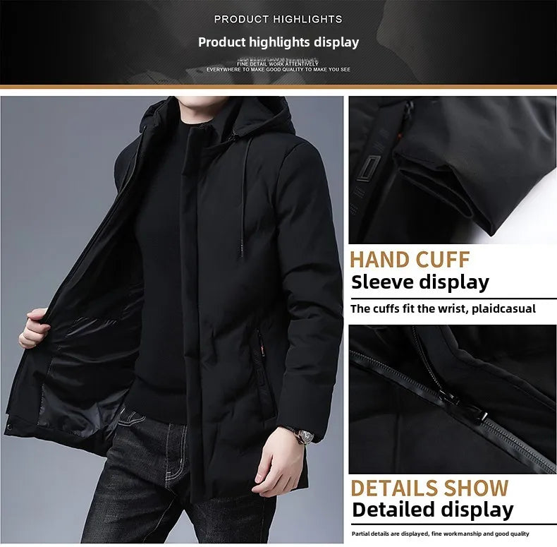 Top Grade Designer New Brand Men Parka Jacket Thick Casual Fashion Windbreaker Hooded Quilted Bubble Coats Long Mens Clothes - Buy online at  Vibe In Cart.
