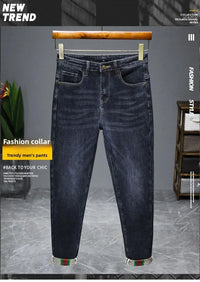 Casual Trendy Embroidered Men's Jeans Autumn winter New Arrival Slim Fit Charcoal Grey Trousers Wholesale For Fashion Lovers - Buy online at  Vibe In Cart.