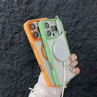 Full Coverage Transparent Magnetic Phone Case with Stand