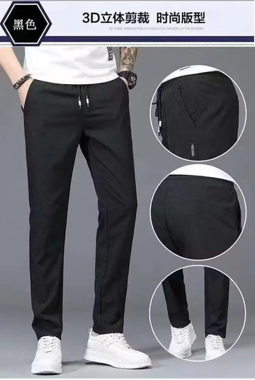 Summer  Breathable Ice Silk Casual Pants Large Size Straight Versatile Comfortable Thin Quick-drying Men's Drawstring Sweatpants - Buy online at  Vibe In Cart.
