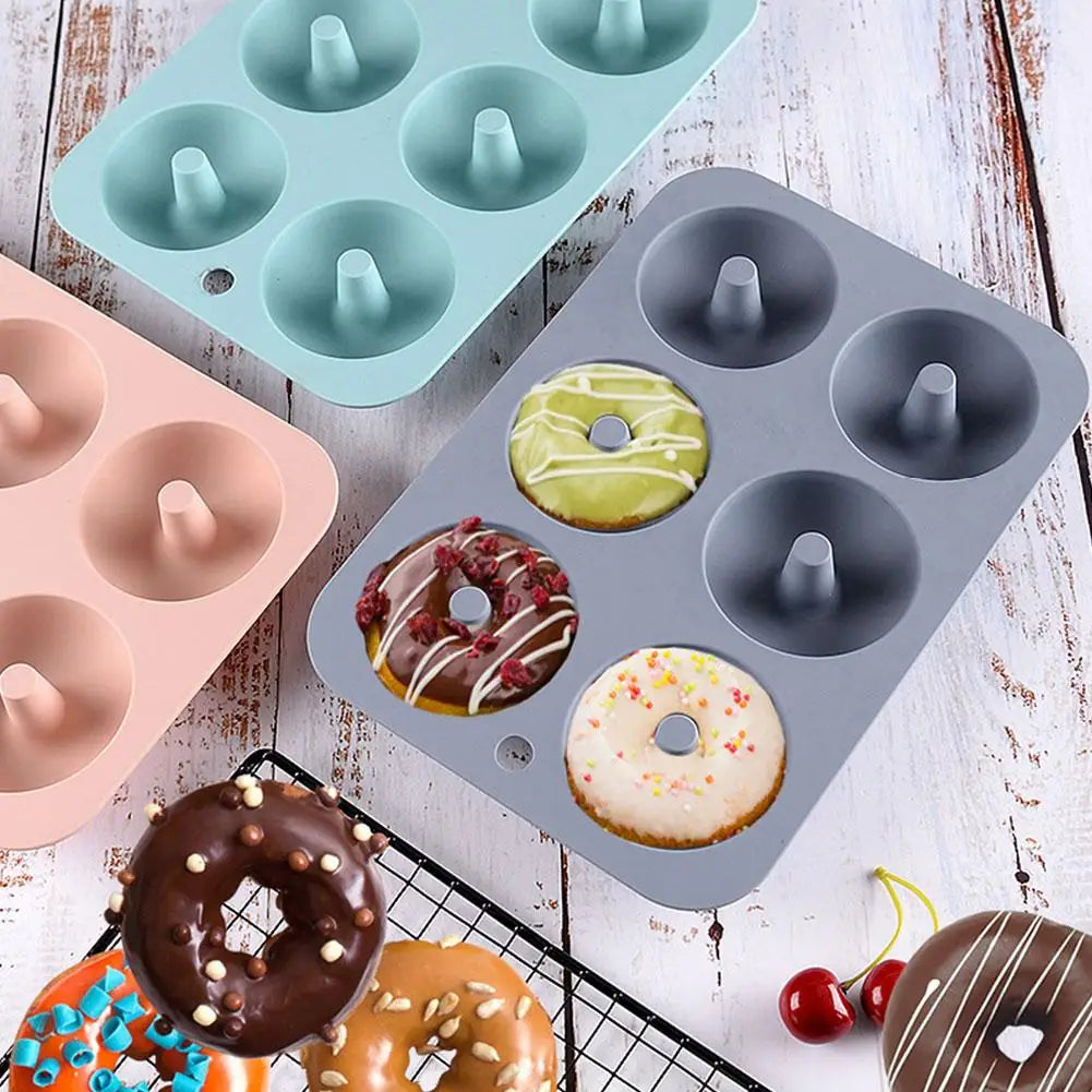 6 Holes Silicone Donut Mold Bagel Pan Non-stick Baking Heat Resistance DIY Mould Doughnut Maker Pan Baking Tool for Oven Bakewar - Buy online at  Vibe In Cart.