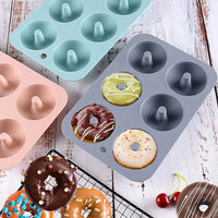 6 Holes Silicone Donut Mold Bagel Pan Non-stick Baking Heat Resistance DIY Mould Doughnut Maker Pan Baking Tool for Oven Bakewar - Buy online at  Vibe In Cart.