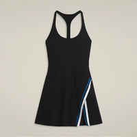 Women's Sleeveless Polyester Tennis Dress With Shorts In Blue