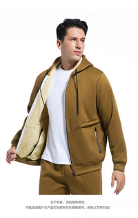 Men's Winter Fleece Jacket with Zipper and Pockets