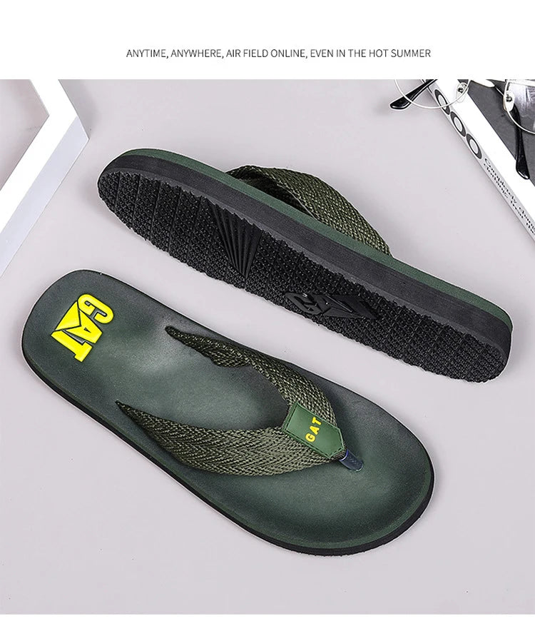 Men's GAT Flip-Flops Wide Strap Non-Pinch Retro Outdoor Anti-Slip Breathable British Style Sandals Beach Shoes - Buy online at  Vibe In Cart.