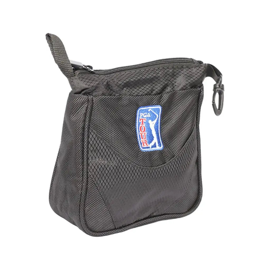 Portable Large Black Golf Ball and Tee Storage Bag