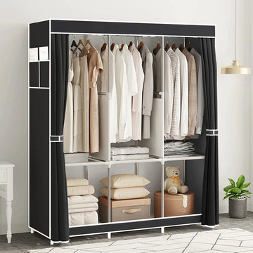 Portable Closet 51-Inch Dustproof Wardrobe Organizer Multi-laye Home Storage Rack Clothes Bedroom Shoe Quick and Easy to Assembl - Buy online at  Vibe In Cart.