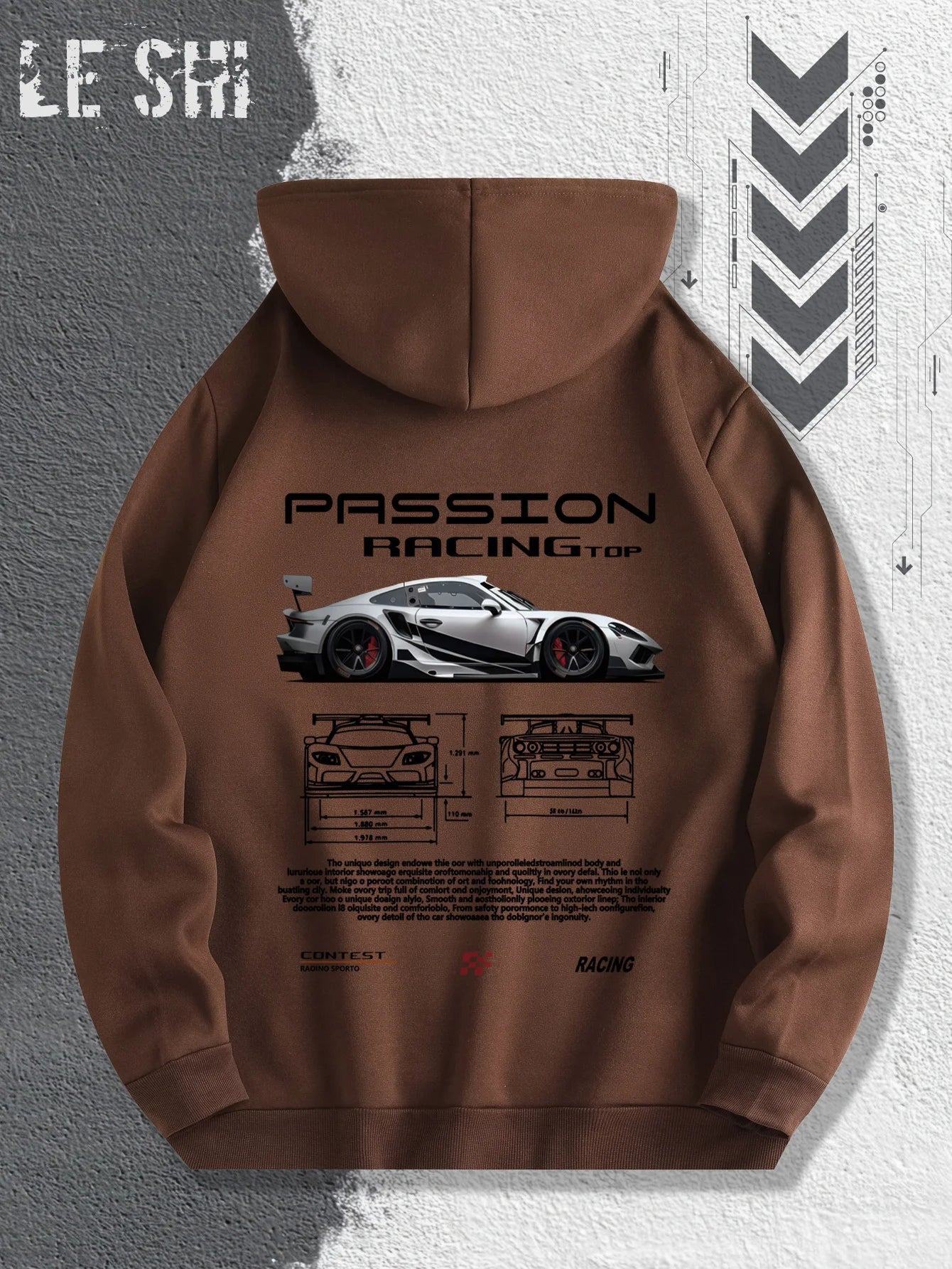 Men'S Passionate Racing Graphic Hoodie Featuring Race Cars and Sports Car Illustrations, Perfect for Everyday Wear - Buy online at  Vibe In Cart.