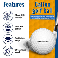 Caiton 50pcs 2-Layer Golf Balls - 332 Dimple, Max Distance, Spin Control, Durable, Precision - For Golf Training & Play - Buy online at  Vibe In Cart.