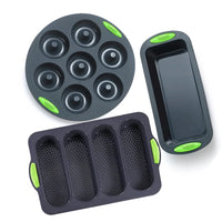 Silicone Cake Molds 3 Pack for Muffin, Toast, Donut and 9 Inch Round Pan