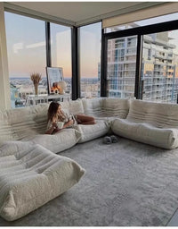 Togo caterpillar sofa balcony leisure bedroom living room reclining sleeping lazy sofa cream wind single recliner - Buy online at  Vibe In Cart.