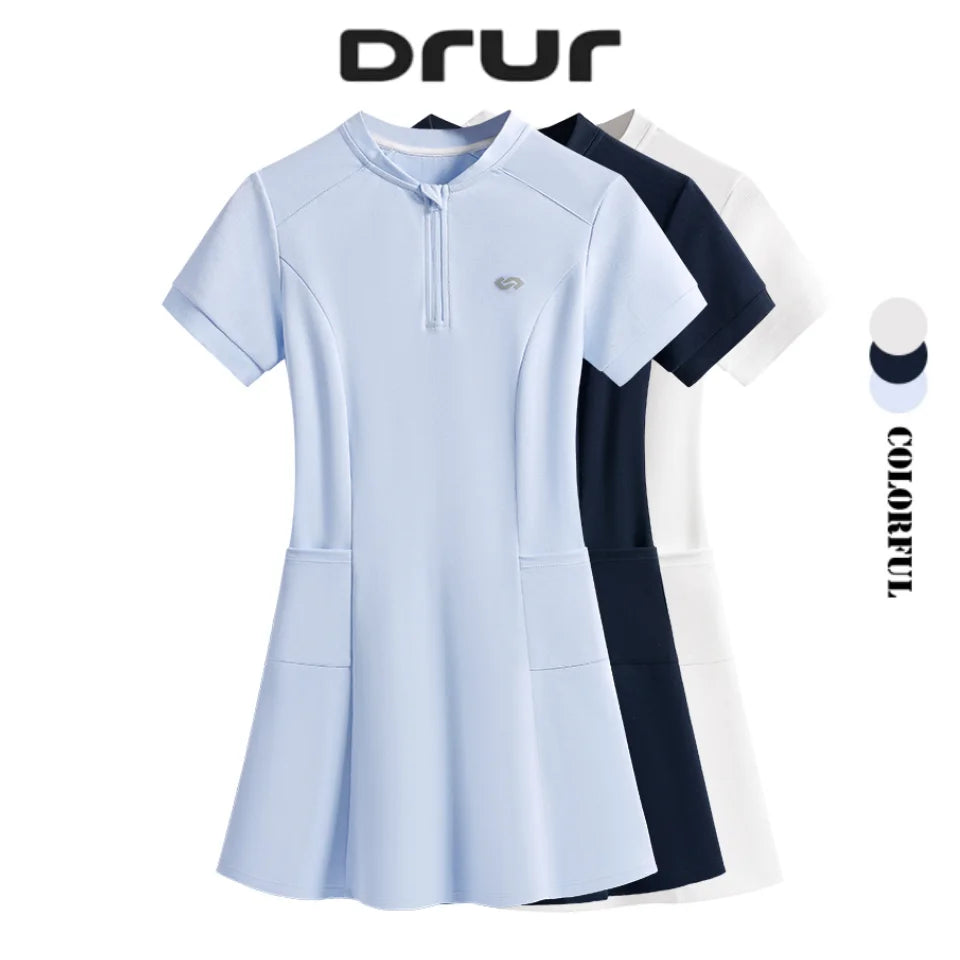 DRUR Elegant Tennis Dress Women Summer Lightweight Quick Dry Sports Dress Back Hollow Out Golf Wear Yoga Clothing Sportswear New - Buy online at  Vibe In Cart.