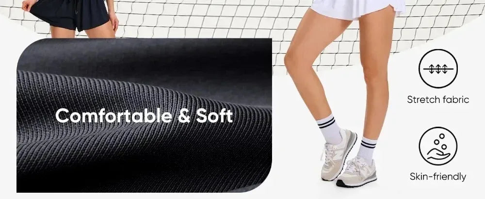 2 in 1 Jogger Flowy Athletic Shorts for Women Gym Yoga Workout Running Tennis Skirt Comfy Skort Lounge Cute Clothes Casual Wear