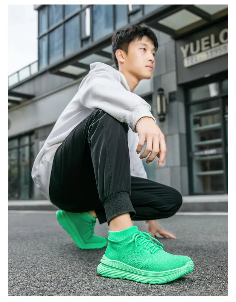 Men's Breathable Lace-Up Casual Sneakers With EVA Insole And Cotton Lining