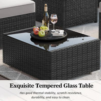 15 Piece Patio Furniture Set with Fire Pit Table, Outdoor Conversation Sets Wicker Rattan Sectional Sofa with Coffee Table - Buy online at  Vibe In Cart.