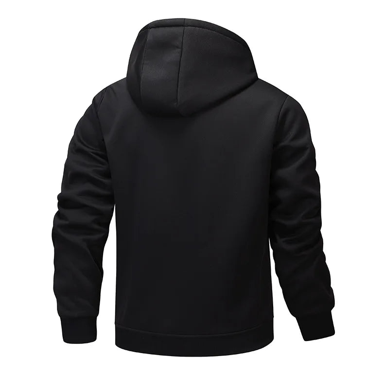 Men's Winter Fleece Jacket with Zipper and Pockets