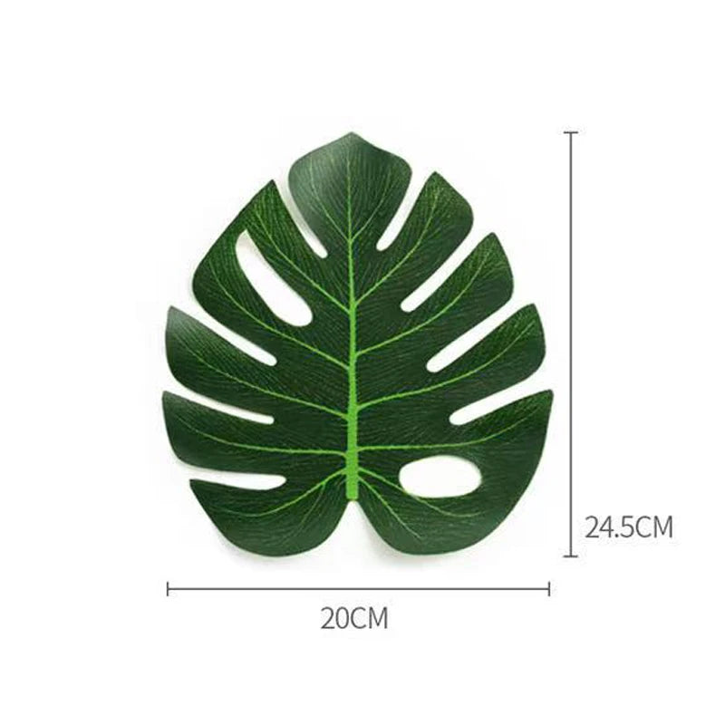 Artificial Silk Tropical Palm Leaves for Outdoor Decoration, 12 Pieces