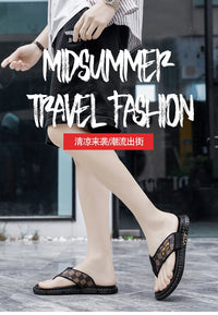 Men's Casual Flip-Flop Sandals with Microfiber Upper and PVC Outsole