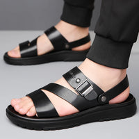 Summer Sandals for Men Outdoor Casual Sport Slippers PU Leather Non-slip Breathable Roman Shoes Beach Flip-Flop Garden Shoes - Buy online at  Vibe In Cart.