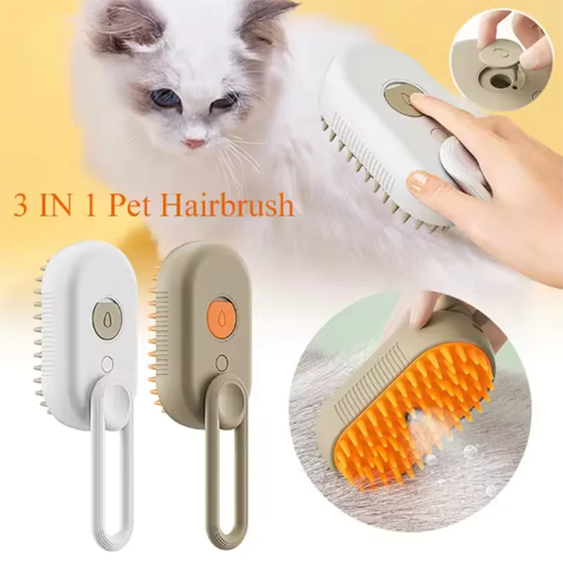 New Cat Dog Pet Spray Massage Brush One Button Steam Spray Folding Rotatable Floating Hair Bath Hair Removal Brush Comb - Buy online at  Vibe In Cart.